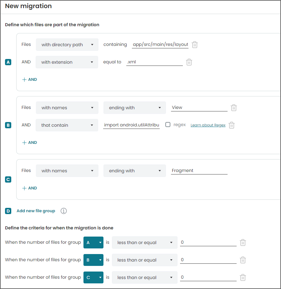 Migration rules example for jetpack compose