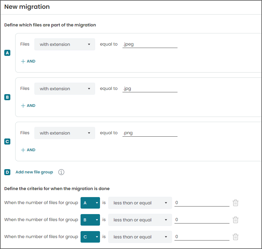 Migration rules example for removing large images