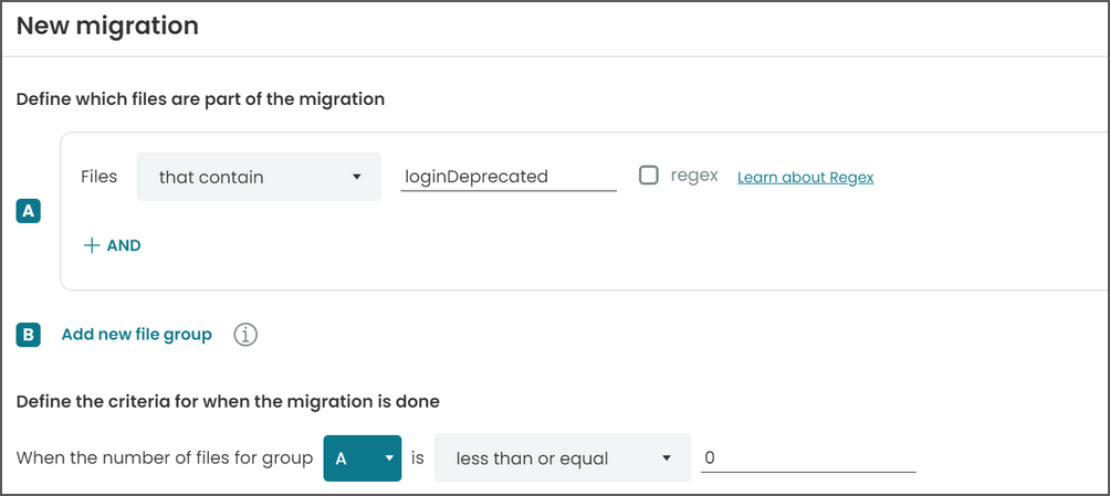 Migration rules example for removing legacy function calls