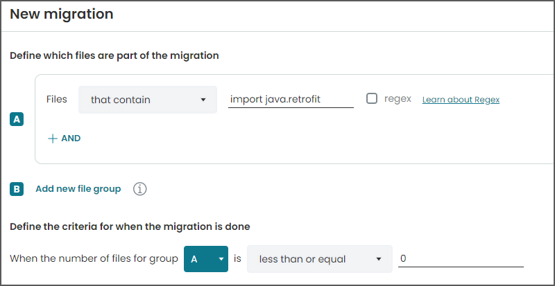 Migration rules example for removing Retrofit