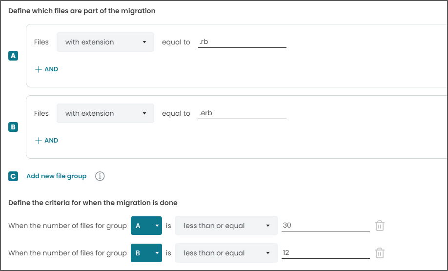 Migration rules example for removing some ruby files